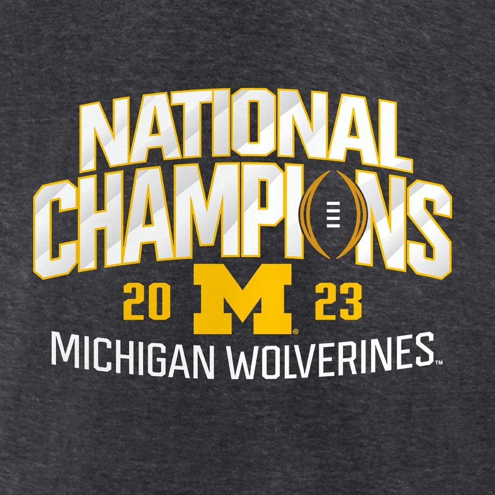 T-shirt pour hommes Fanatics Heather Charcoal Michigan Wolverines College Football Playoff 2023 National Champions Calendrier