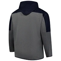 Veste à capuche zippée intégrale empiècements bleu marine/gris pour hommes Fanatics Michigan Wolverines Big & Tall