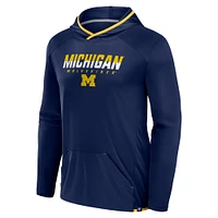 Men's Fanatics Navy/Maize Michigan Wolverines Transitional Hoodie T-Shirt