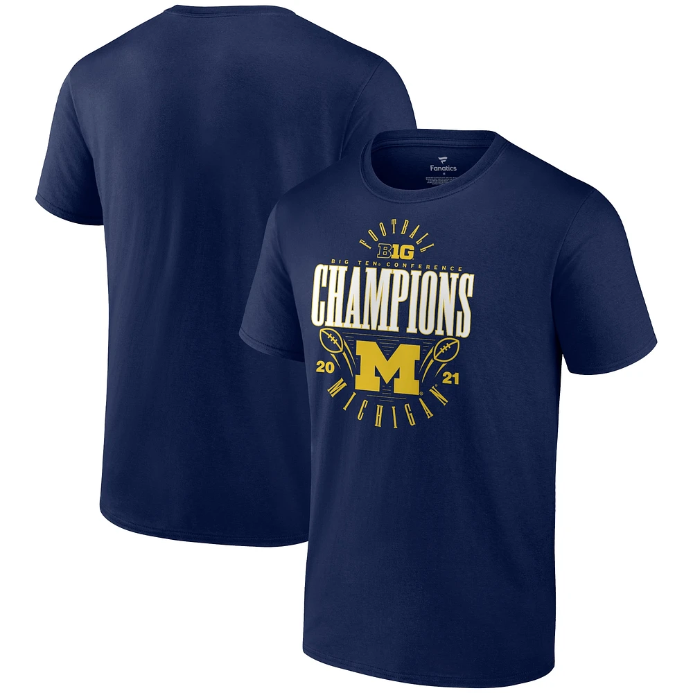 T-shirt Fanatics Navy Michigan Wolverines 2021 Big Ten Football Conference Champions pour hommes