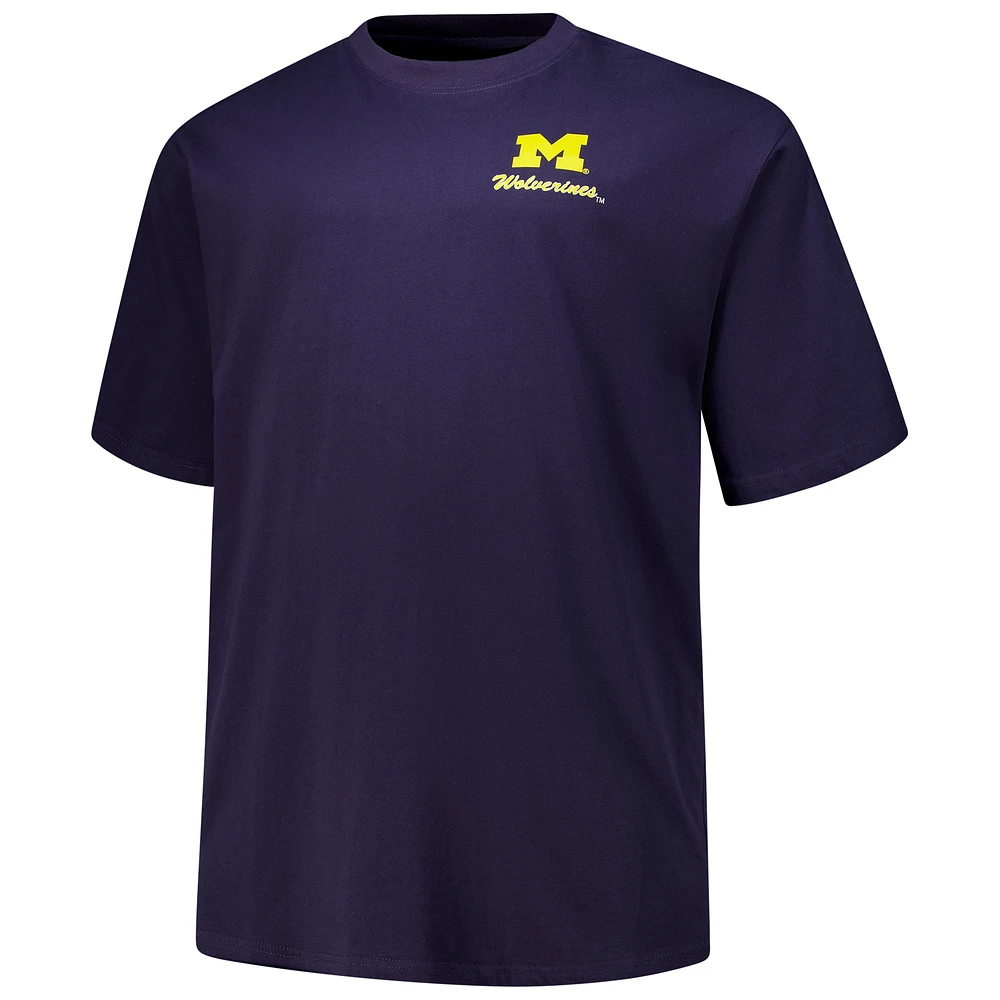 Men's Fanatics Navy Michigan Wolverines Big & Tall Helmet T-Shirt