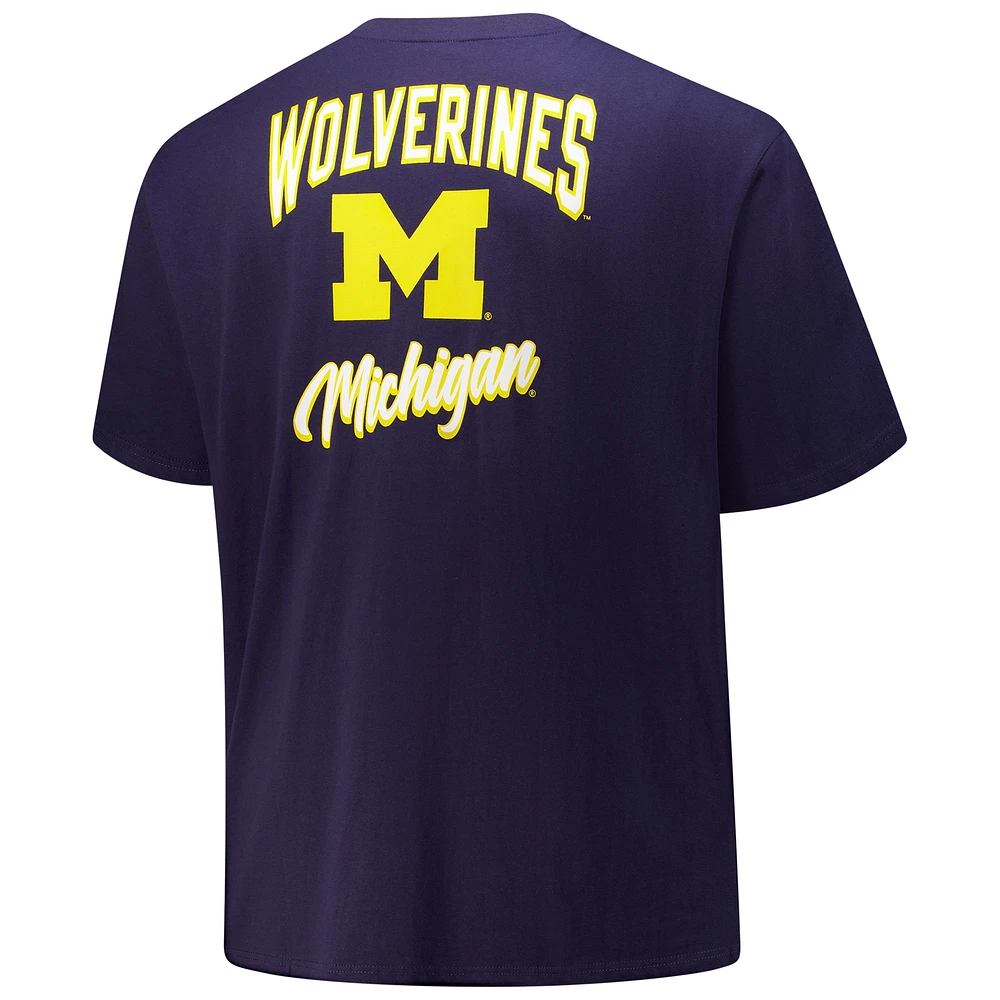 Men's Fanatics Navy Michigan Wolverines Big & Tall Helmet T-Shirt