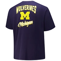 T-shirt pour homme Fanatics bleu marine avec casque Michigan Wolverines Big & Tall