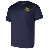 T-shirt délavé idéal pour hommes Fanatics bleu marine Michigan Wolverines Big & Tall