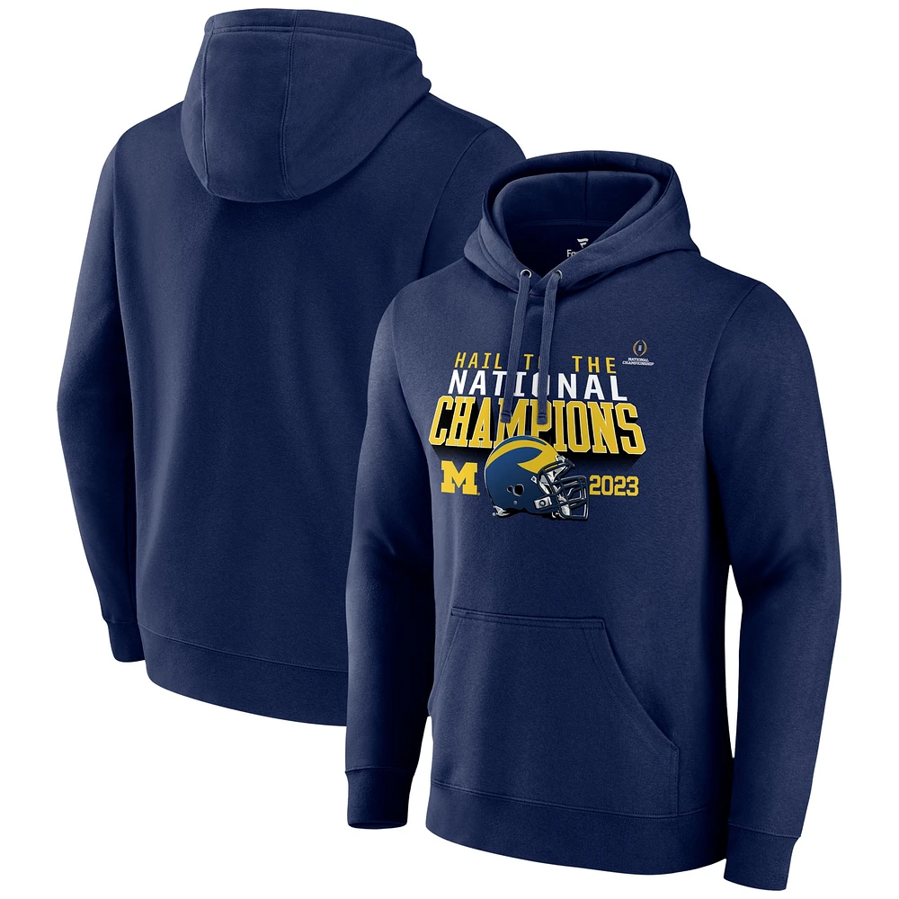 Men's Fanatics Navy Michigan Wolverines College Football Playoff 2023 National Champions Hometown Pullover Hoodie