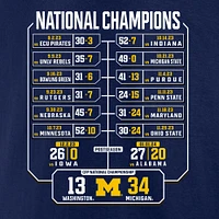 Men's Fanatics Navy Michigan Wolverines College Football Playoff 2023 National Champions Schedule Long Sleeve T-Shirt