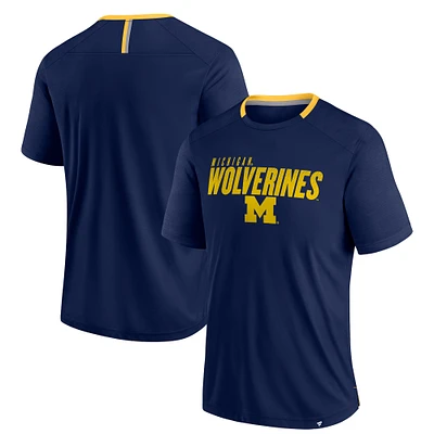 Men's Fanatics Navy Michigan Wolverines Defender Fade Slant T-Shirt