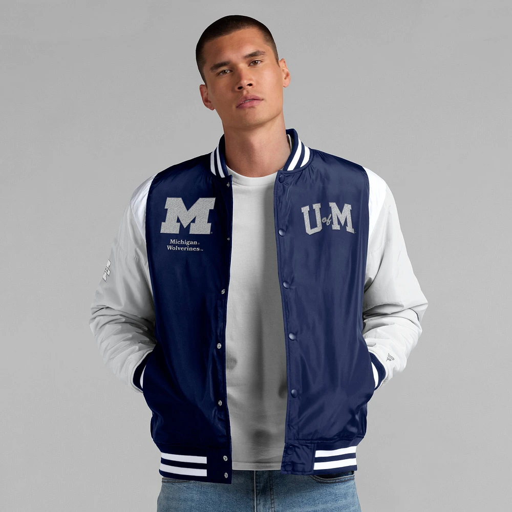 Veste à boutons-pression intégrale Elements Elite Michigan Wolverines de la marque Fanatics pour homme, bleu marine