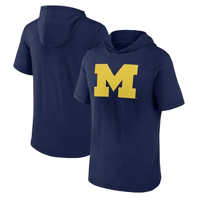 Men's Fanatics  Navy Michigan Wolverines Primary Logo Hoodie T-Shirt