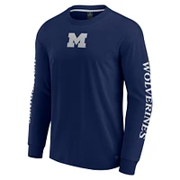 T-shirt à manches longues pour homme Fanatics bleu marine Michigan Wolverines Strive