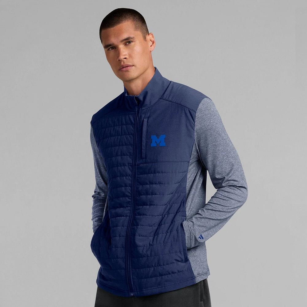 Veste zippée entièrement ton sur avec logo principal bleu marine Michigan Wolverines Fanatics pour homme