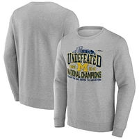 Men's Fanatics Steel Michigan Wolverines College Football Playoff 2023 National Champions Hometown Crewneck Pullover Sweatshirt