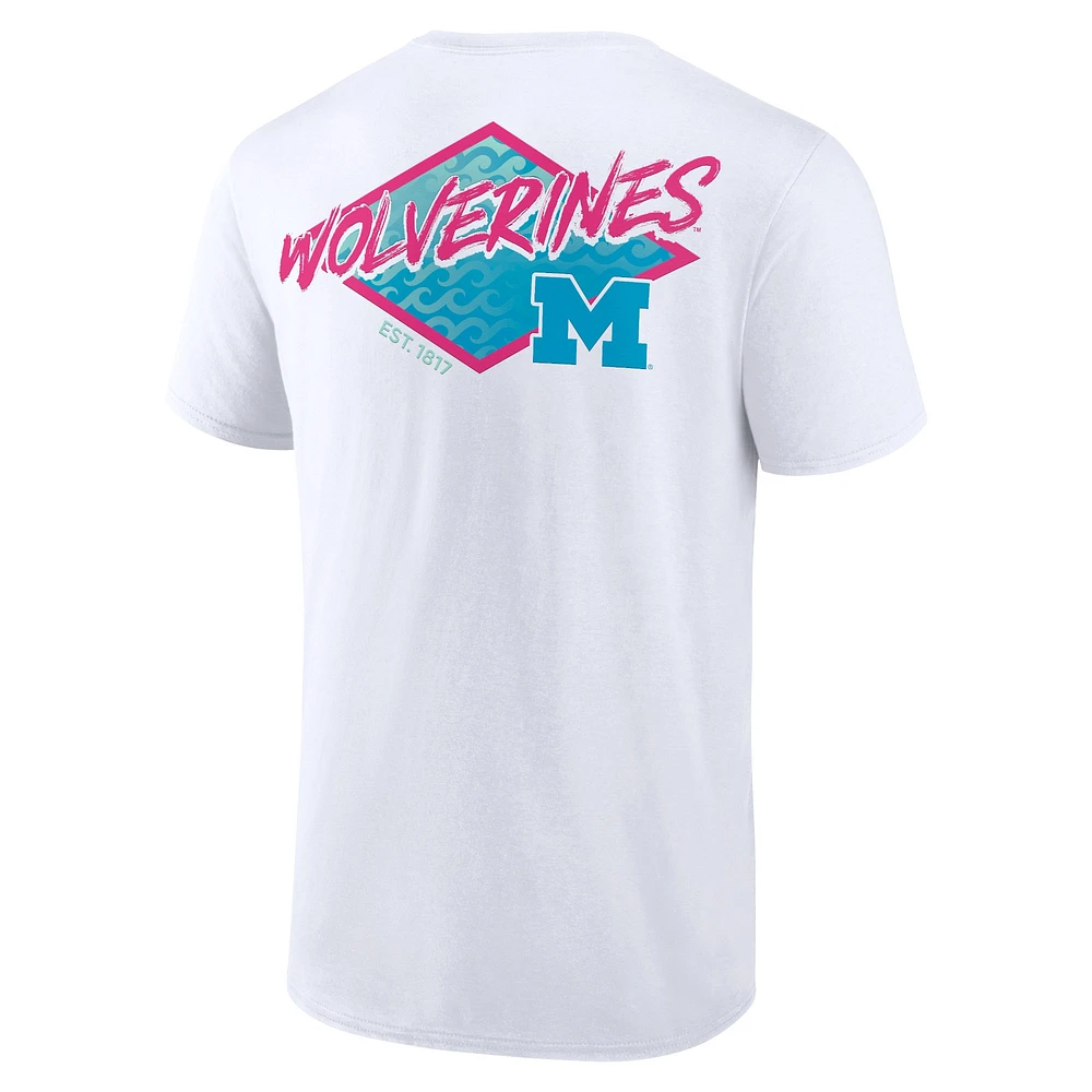 T-shirt blanc Michigan Wolverines Fanatics pour hommes Printemps 2024 Spring Break