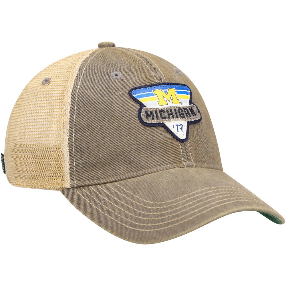 Men's Gray Michigan Wolverines Legacy Point Old Favorite Trucker Snapback Hat