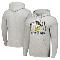 Men's Heather Gray Michigan Wolverines Tall Arch Essential Pullover Hoodie