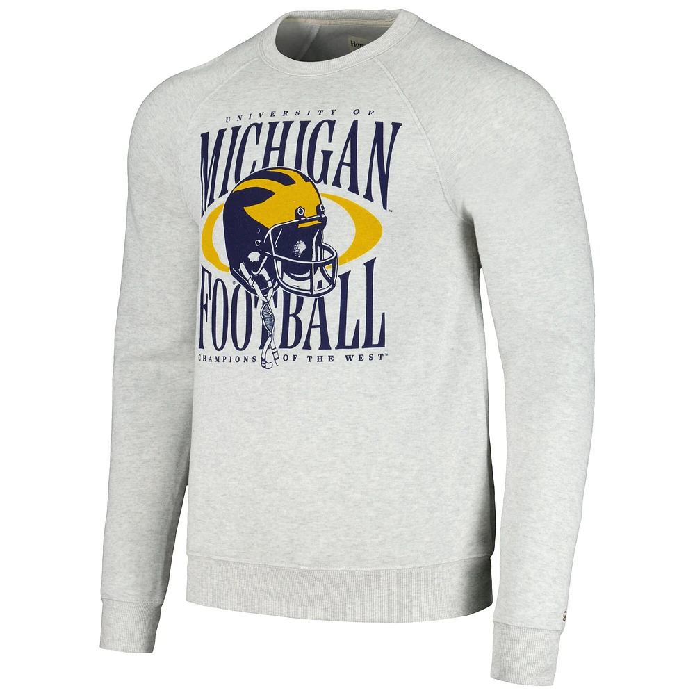 Sweat-shirt à col ras du cou triple mélange pour hommes Homefield Heather Grey Michigan Wolverines Champions of the West