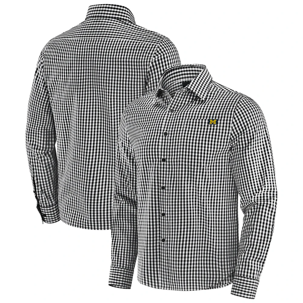 Men's J. Palmer Black Michigan Wolverines Dual Threat Long Sleeve Button-Up Shirt