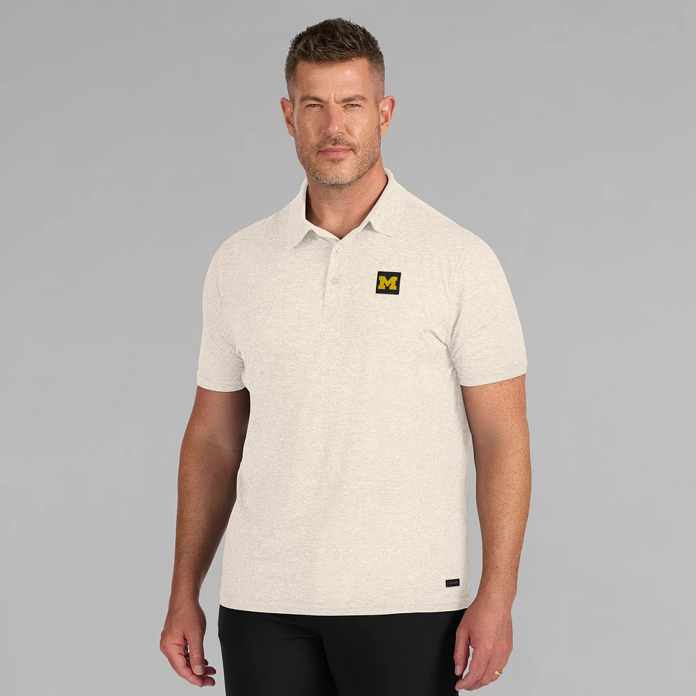 Polo blanc à quatre points Michigan Wolverines J. Palmer pour homme