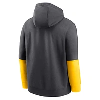 Men's Jordan Brand Anthracite/Maize Michigan Wolverines 2024 Sideline Club Pullover Hoodie