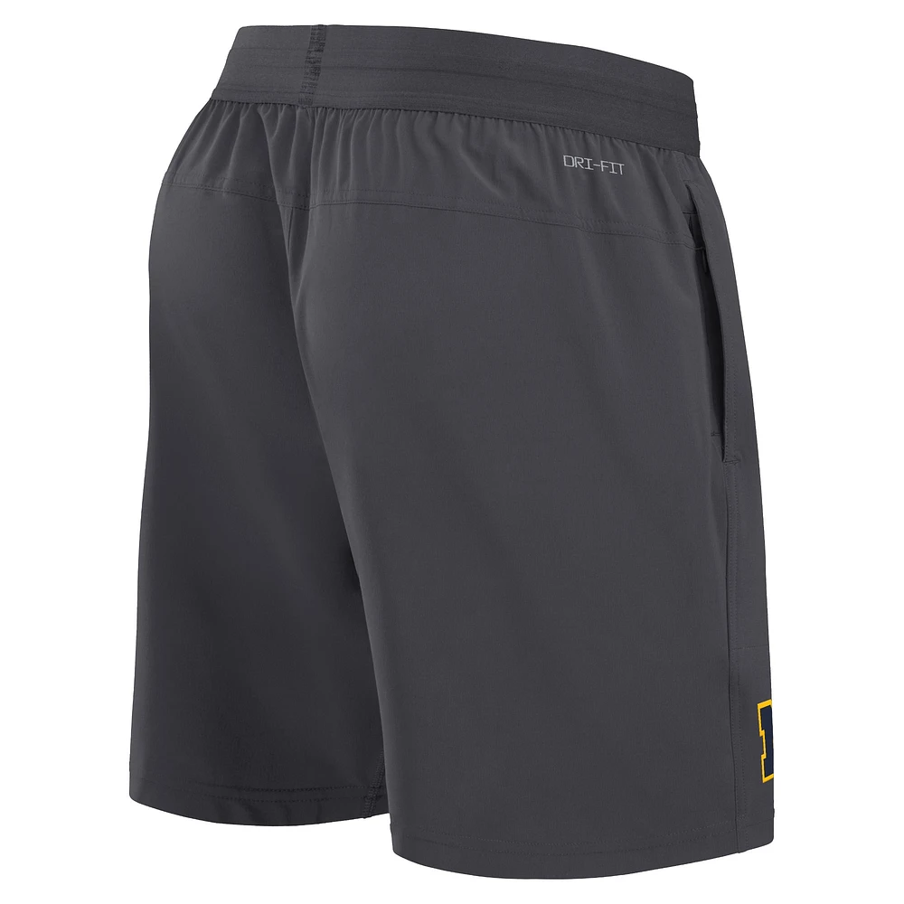 Men's Jordan Brand Anthracite Michigan Wolverines 2024 Sideline Performance Shorts