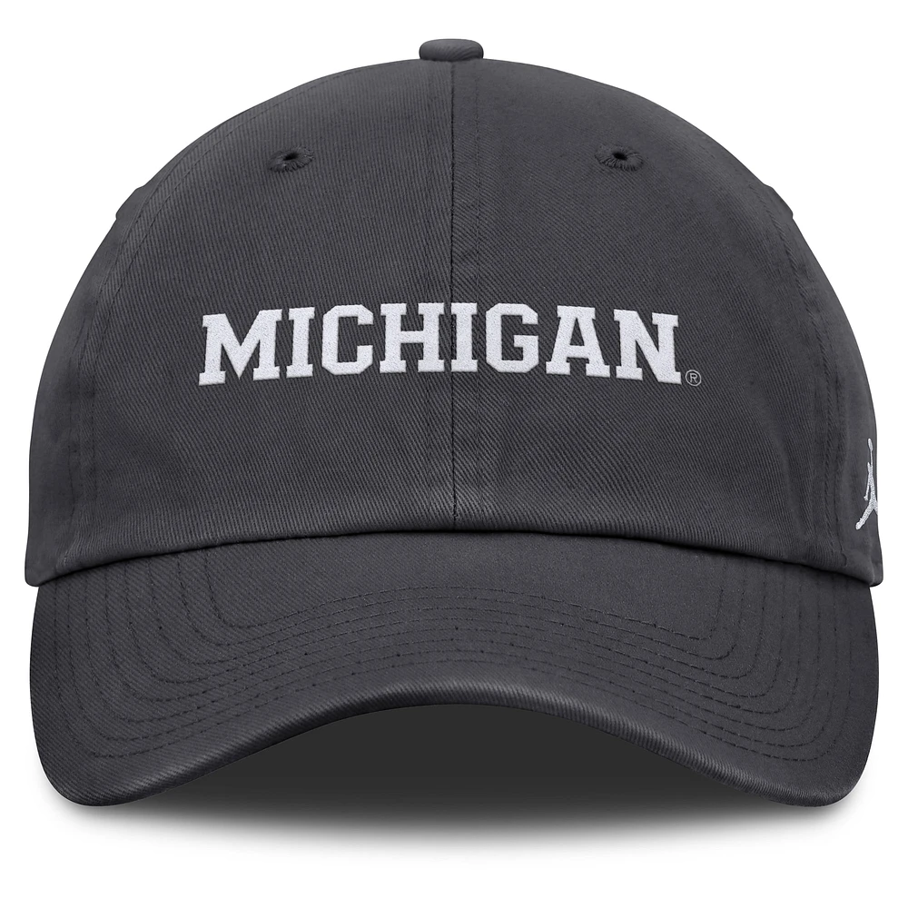 Men's Jordan Brand Anthracite Michigan Wolverines Club Adjustable Hat