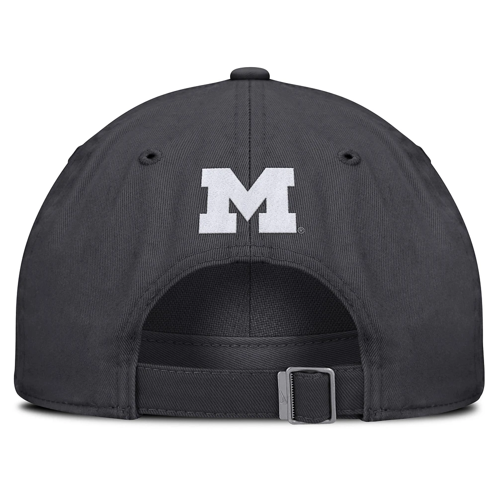 Men's Jordan Brand Anthracite Michigan Wolverines Club Adjustable Hat
