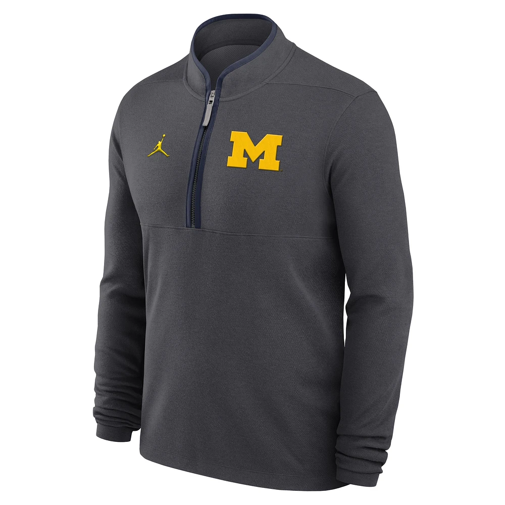 Men's Jordan Brand Anthracite Michigan Wolverines Victory Half-Zip Sweatshirt