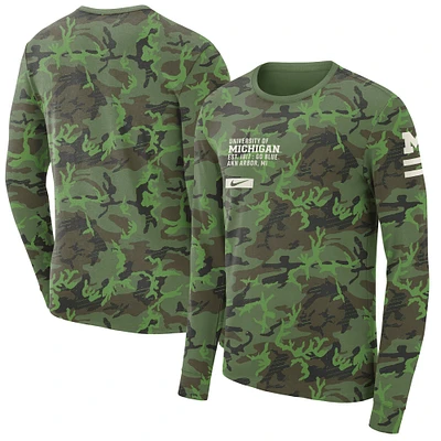 Men's Jordan Brand Camo Michigan Wolverines Military Long Sleeve T-Shirt