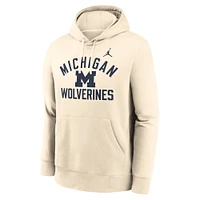 Sweat à capuche Jordan Brand pour homme avec logo Arch Michigan Wolverines crème