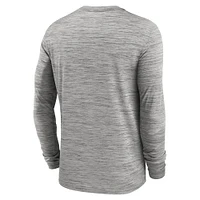 Men's Jordan Brand Gray Michigan Wolverines 2025 Sideline Velocity Performance Long Sleeve T-Shirt