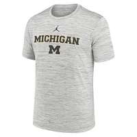 Men's Jordan Brand Gray Michigan Wolverines 2025 Sideline Velocity Performance T-Shirt