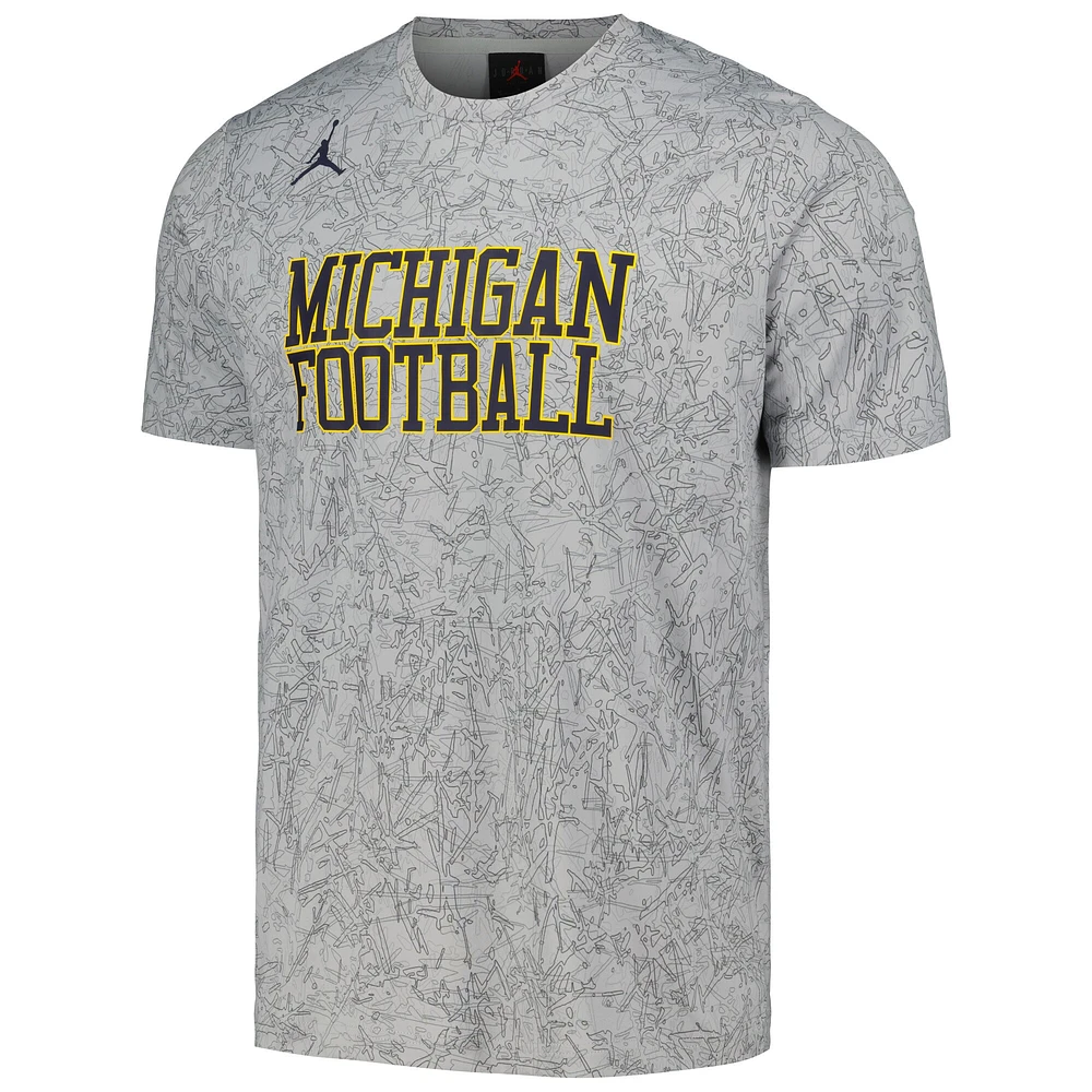 Jordan Brand - T-shirt Michigan Wolverines Practice Team Performance pour homme, gris