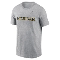 T-shirt Jordan Brand pour homme gris chiné avec logo Michigan Wolverines Primetime