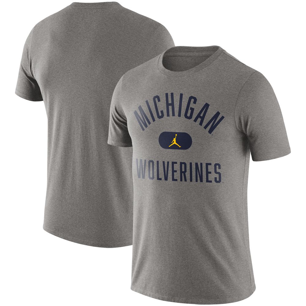 Men's Jordan Brand Heathered Gray Michigan Wolverines Team Arch T-Shirt