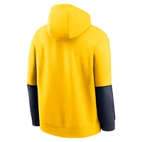 Sweat à capuche Jordan Brand Maize/Navy Michigan Wolverines 2024 Sideline Club pour homme