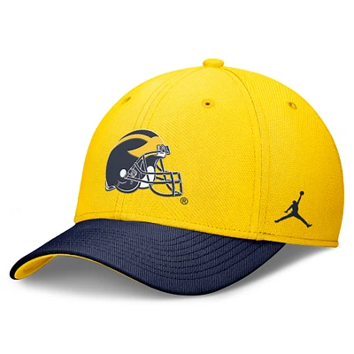 Casquette Jordan Brand pour homme, couleur maïs/bleu marine, Michigan Wolverines Rise Flex