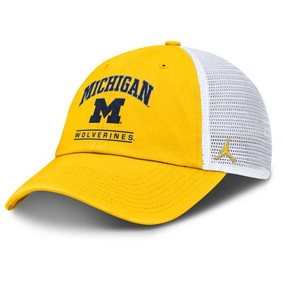 Casquette ajustable Jordan Brand pour homme, couleur maïs/blanc, Michigan Wolverines Club