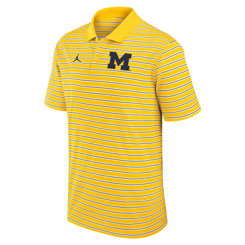 Men's Jordan Brand Maize/White Michigan Wolverines Primetime Victory Striped Performance Polo