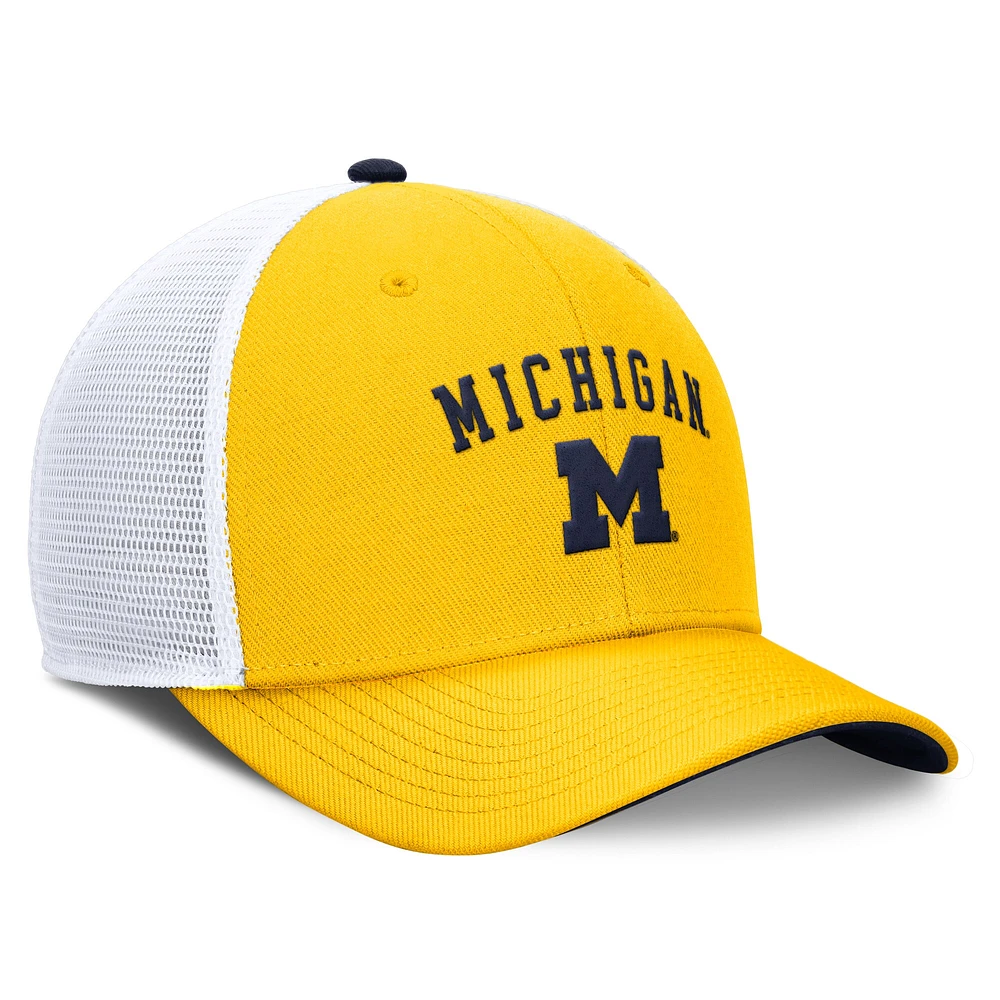 Men's Jordan Brand Maize/White Michigan Wolverines Rise Adjustable Trucker Hat