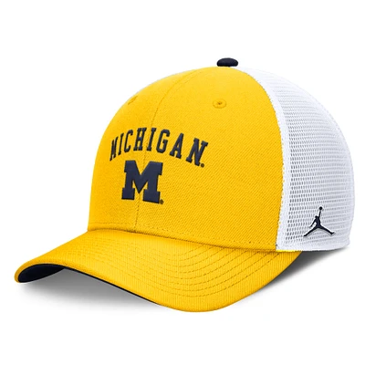 Men's Jordan Brand Maize/White Michigan Wolverines Rise Adjustable Trucker Hat