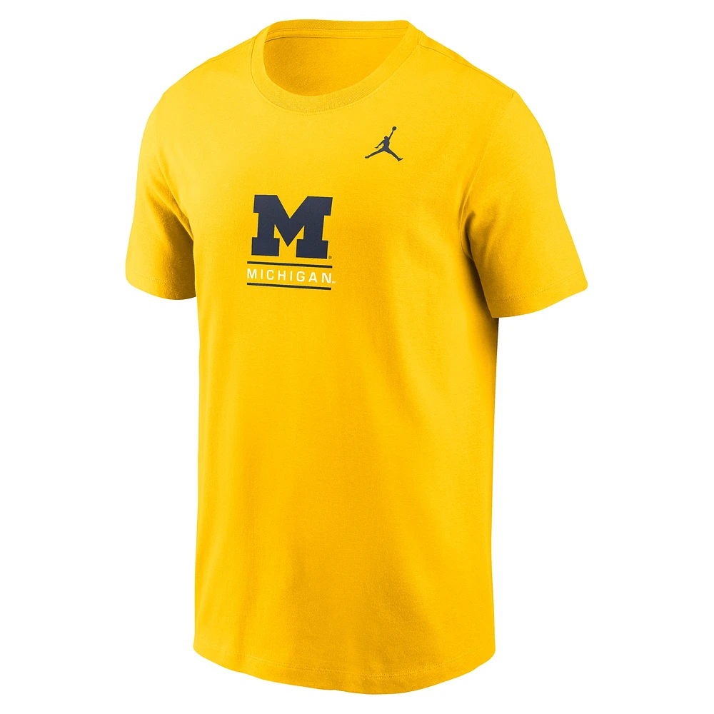 T-shirt Jordan Brand Maize Michigan Wolverines 2-Hit pour homme