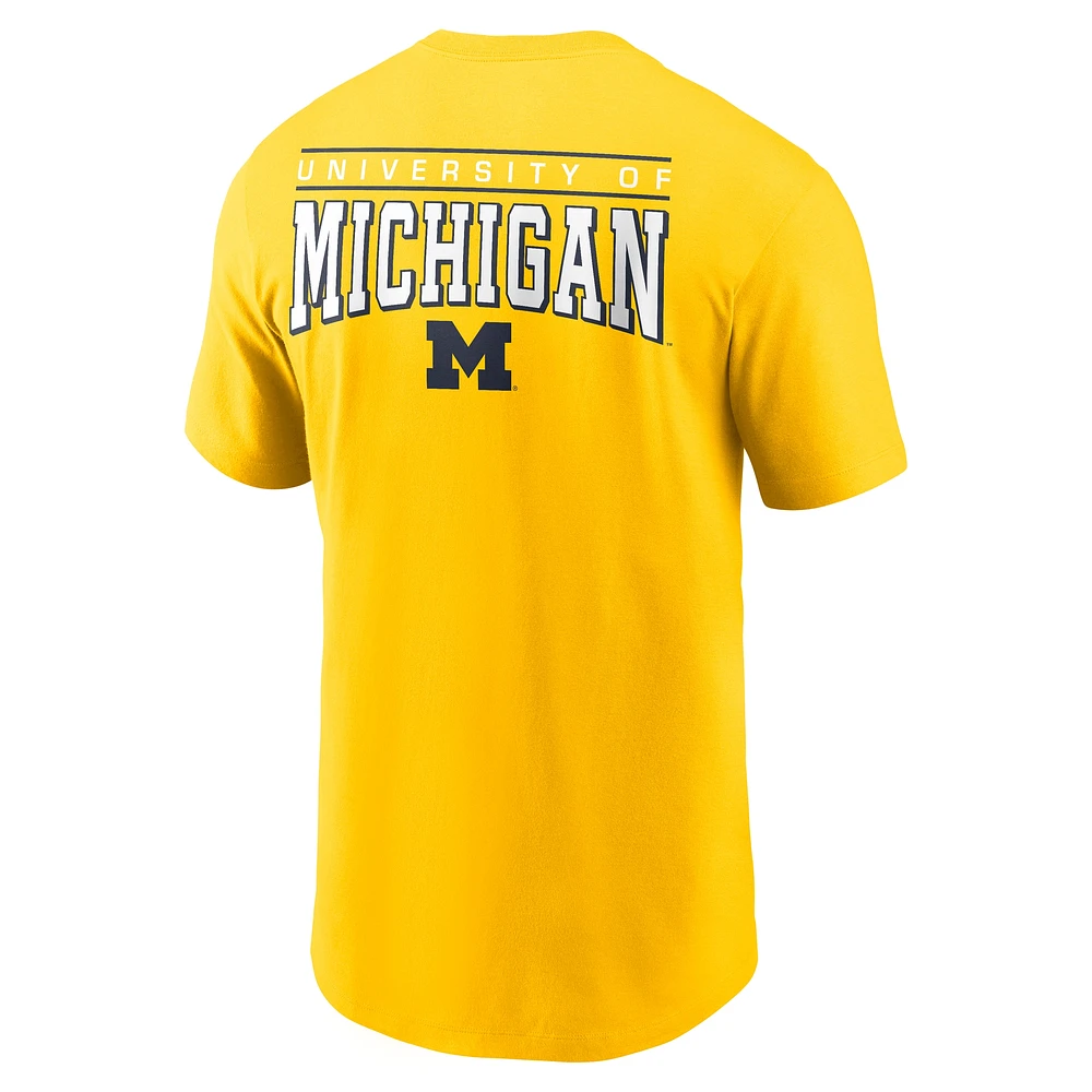 T-shirt Jordan Brand Maize Michigan Wolverines 2-Hit pour homme