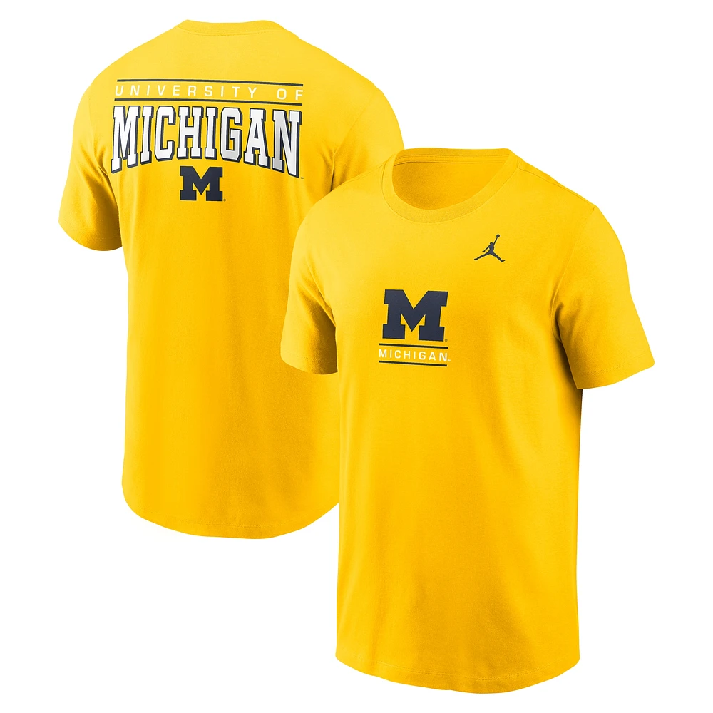 T-shirt Jordan Brand Maize Michigan Wolverines 2-Hit pour homme