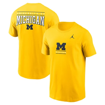 T-shirt Jordan Brand Maize Michigan Wolverines 2-Hit pour homme