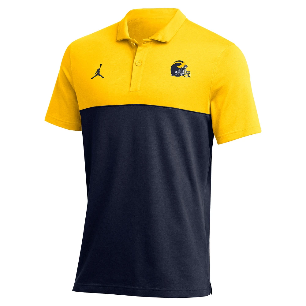 Men's Jordan Brand Maize Michigan Wolverines 2022 Coaches Performance Polo