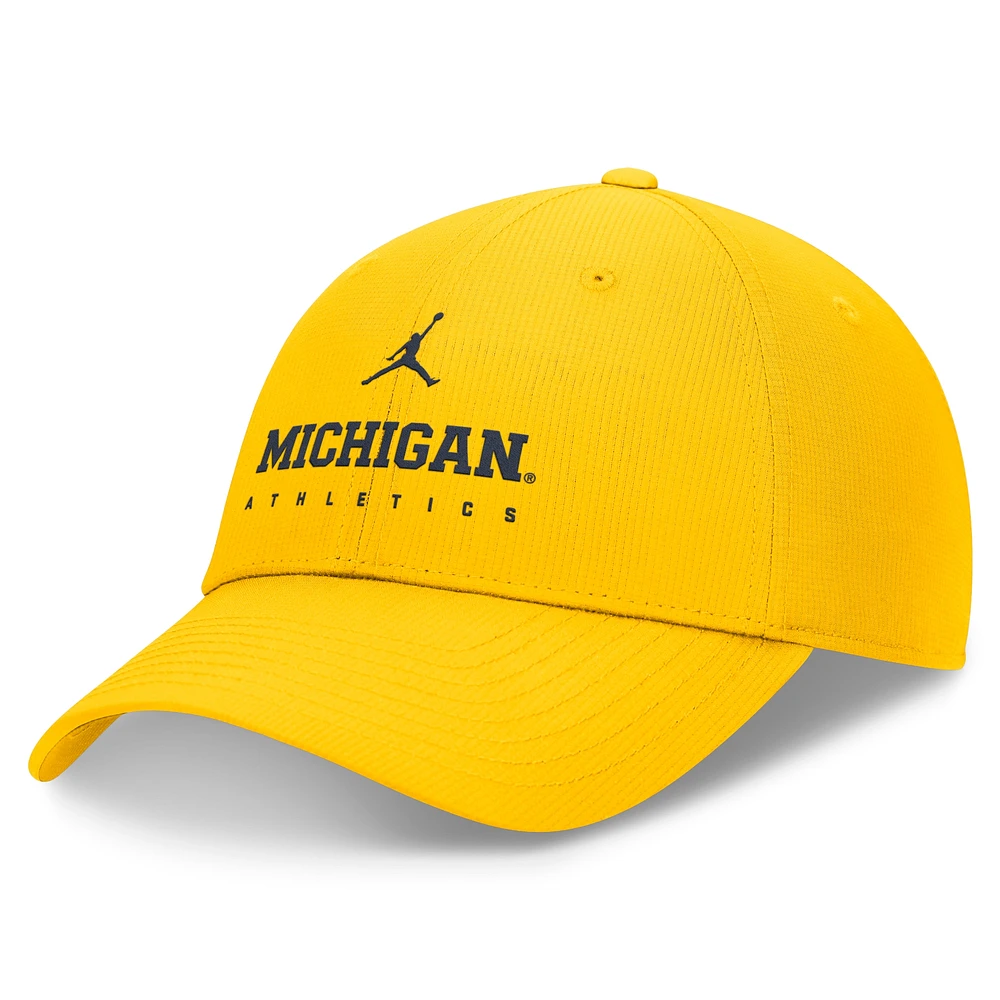 Men's Jordan Brand Maize Michigan Wolverines 2024/25 On-Field Club Performance Adjustable Hat