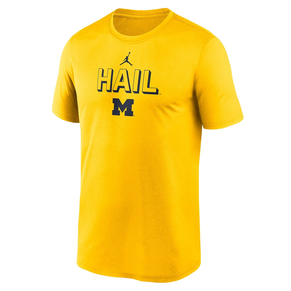 Men's Jordan Brand Maize Michigan Wolverines 2025 Sideline Legend Performance T-Shirt