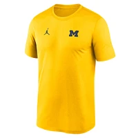 Men's Jordan Brand Maize Michigan Wolverines 2025 Sideline Small Logo Legend Performance T-Shirt