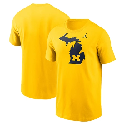 T-shirt Jordan Brand Maize Michigan Wolverines Campus Local pour homme