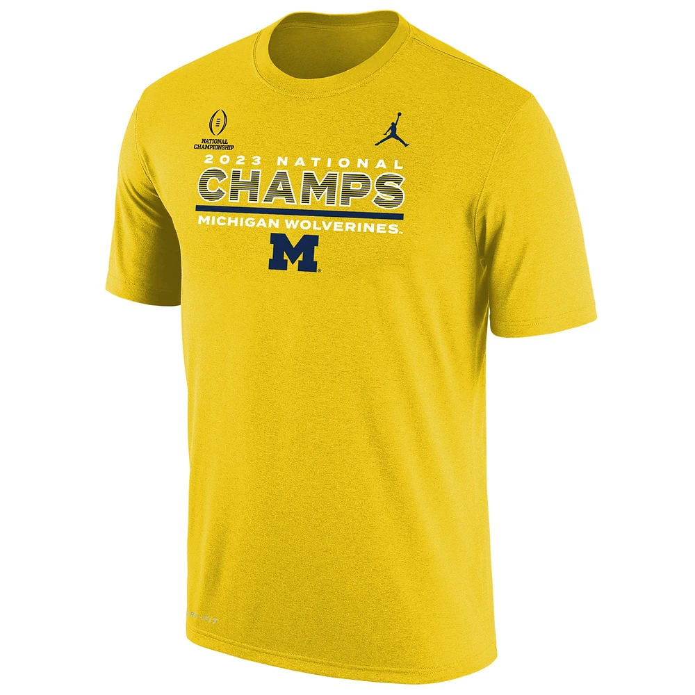 Men's Jordan Brand Maize Michigan Wolverines College Football Playoff 2023 National Champions Performance T-Shirt